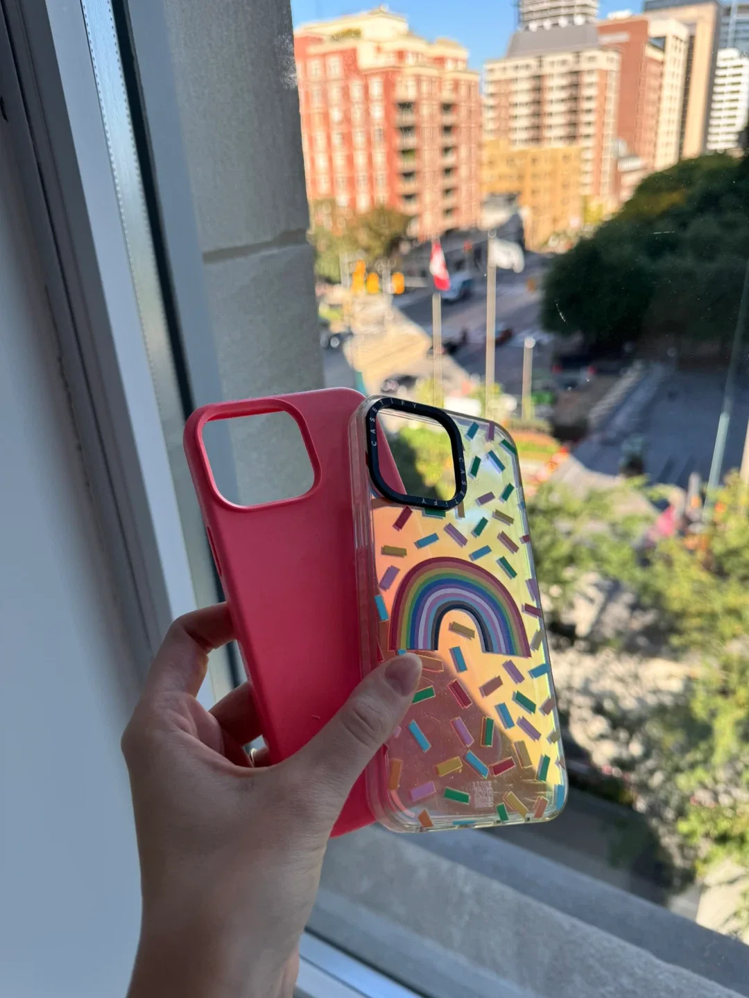 Casetify iPhone Case - Rainbow Confetti & Pink thumbnail