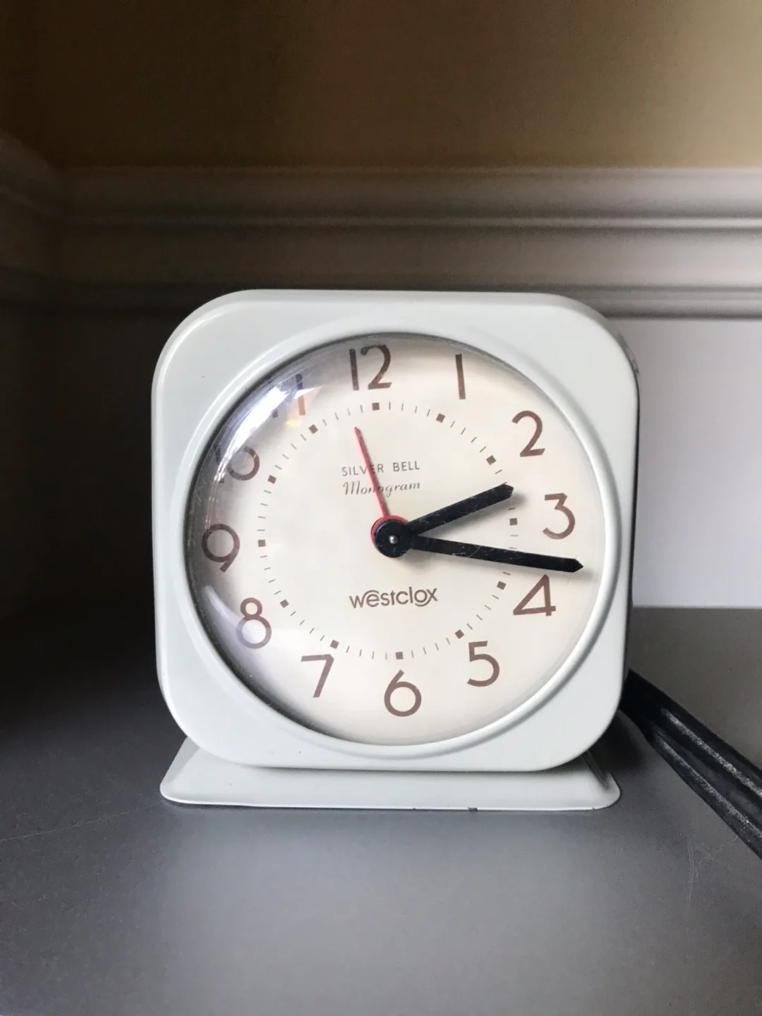 Westclox Silver Bell Monogram Alarm Clock thumbnail