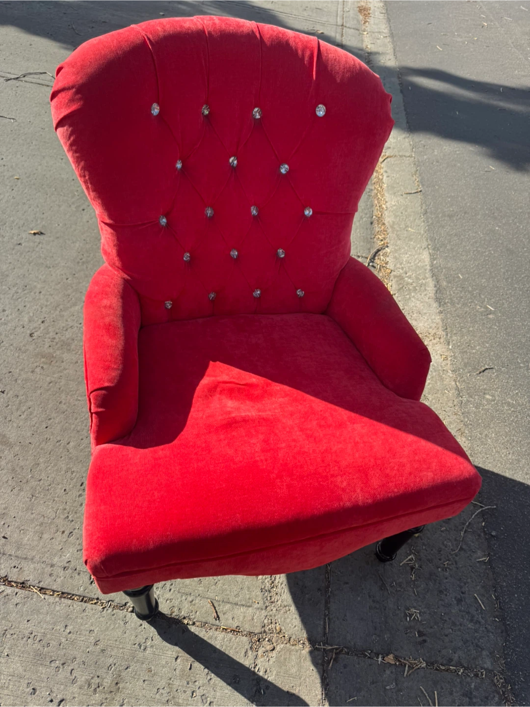 Red Velvet Accent Chair