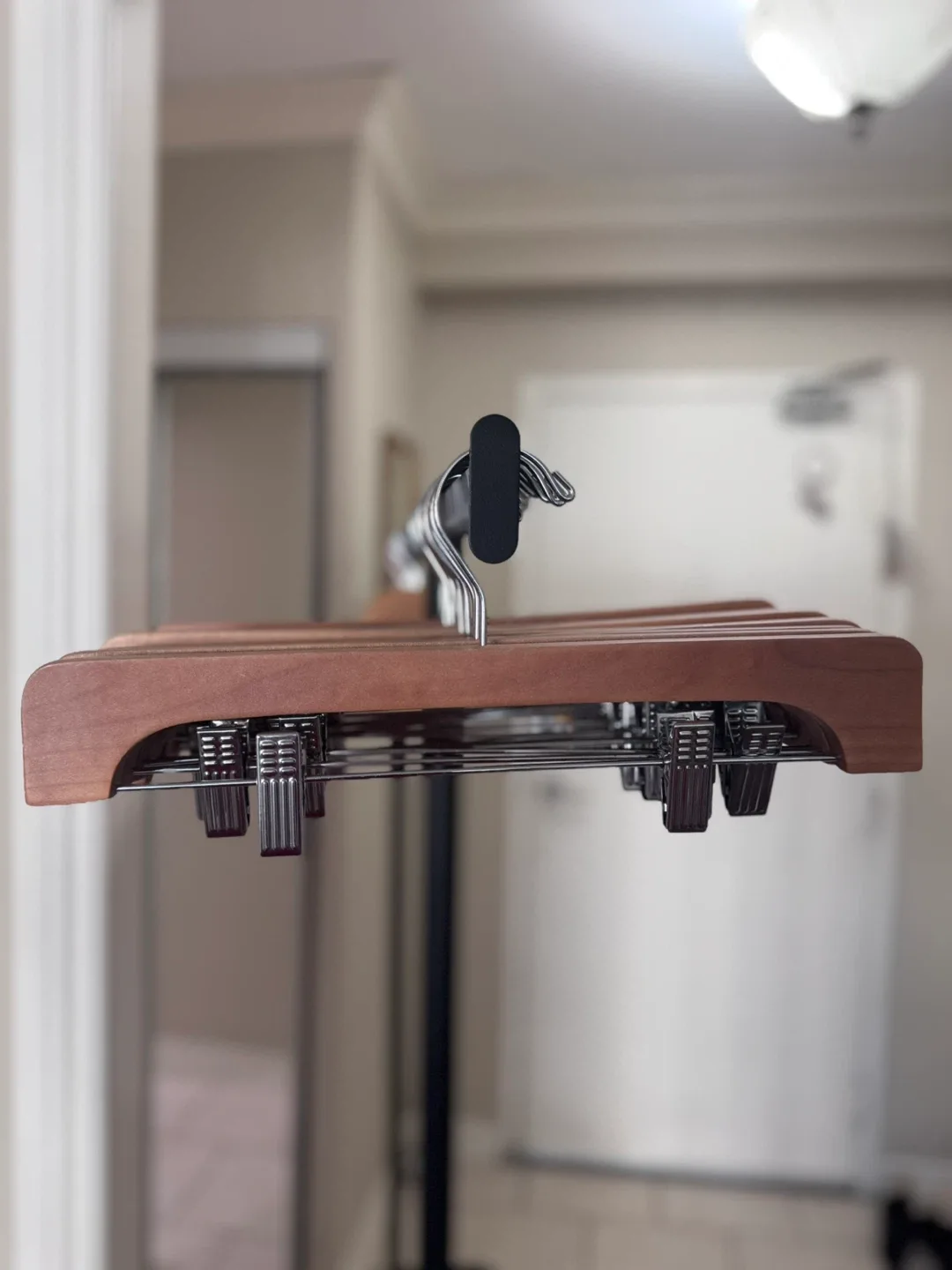 14 Wooden Pants/Skirts Hangers w/ Clips