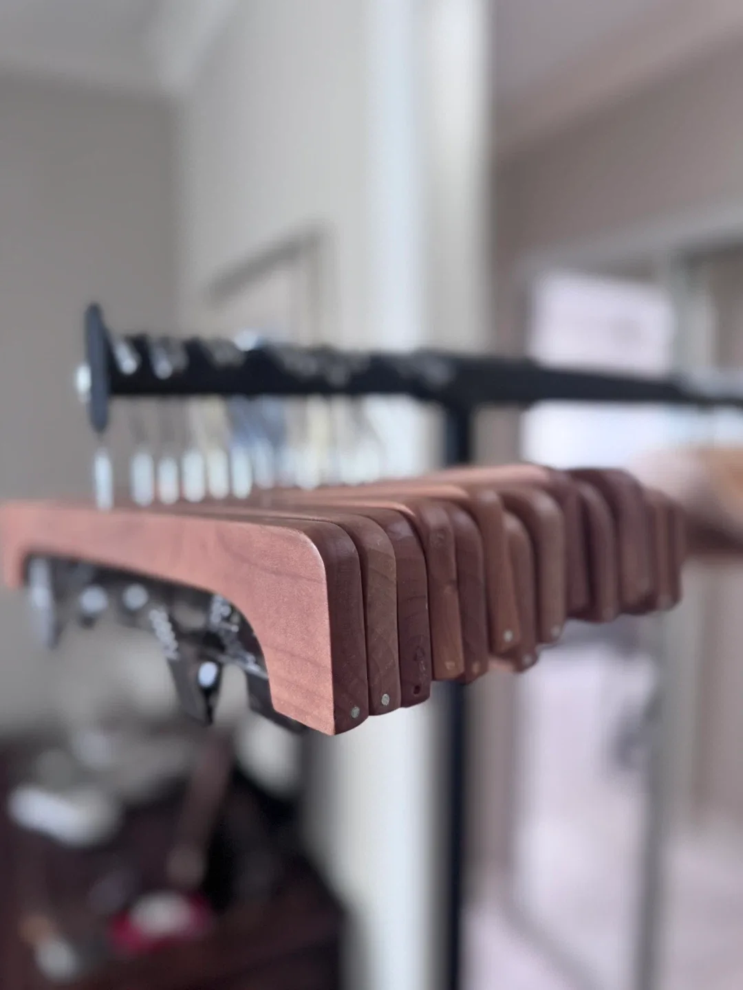 14 Wooden Pants/Skirts Hangers w/ Clips image indicator(2)