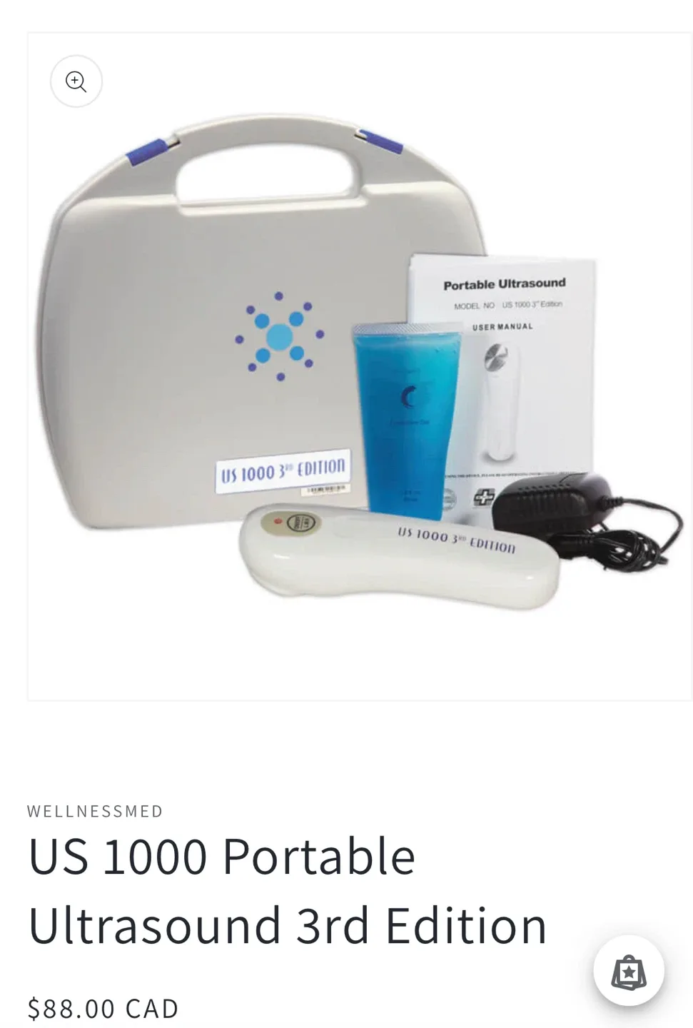 New, open box, Portable US1000 3rd Ed ultrasound massager thumbnail