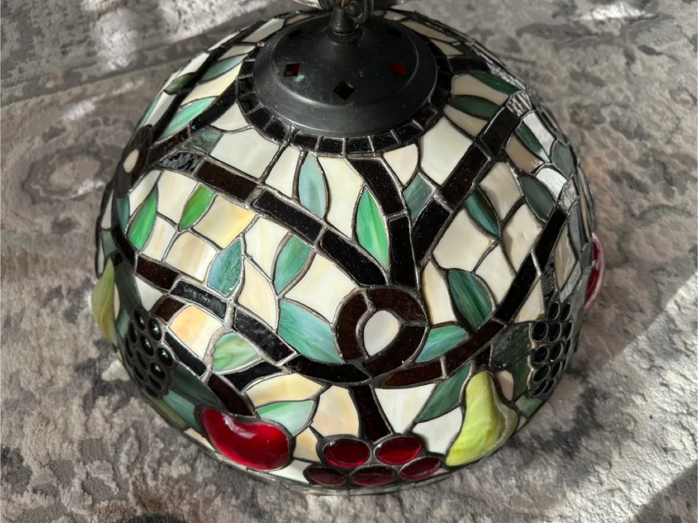 Tiffany style Stained Glass Fruit Pattern Chandelier image indicator(4)