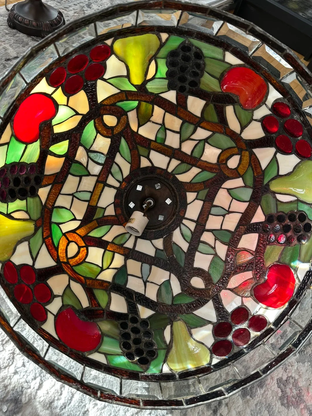 Tiffany style Stained Glass Fruit Pattern Chandelier image indicator(2)