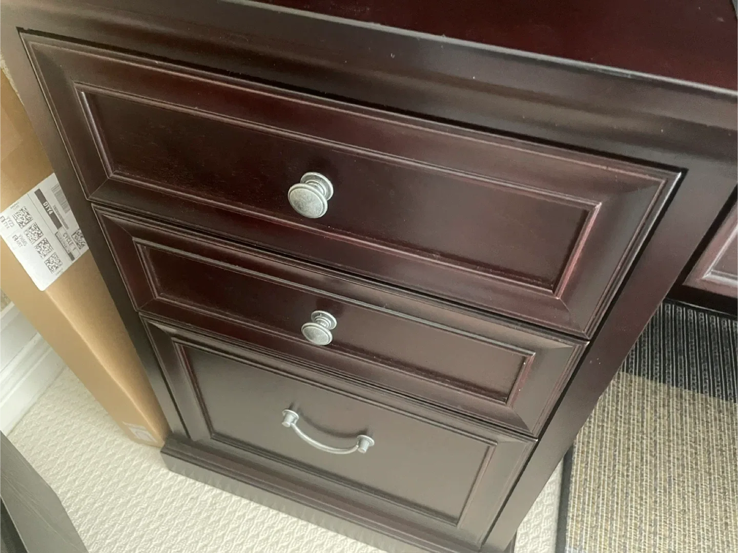 Dark Wood Desk with Hutch image indicator(4)