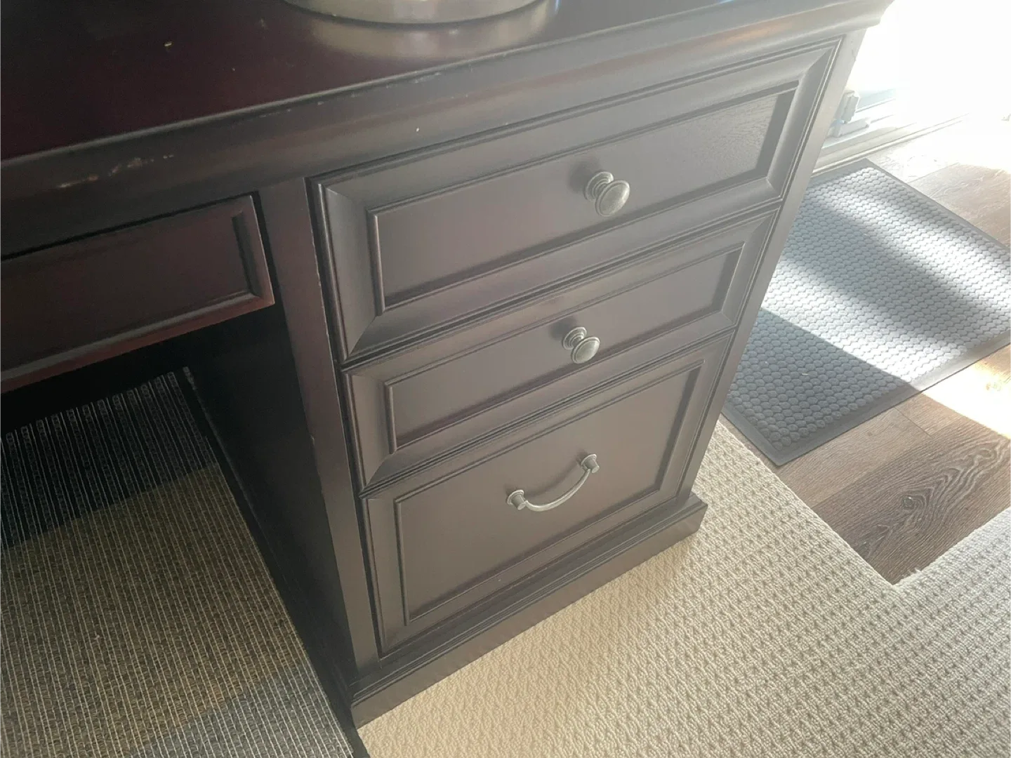 Dark Wood Desk with Hutch image indicator(2)