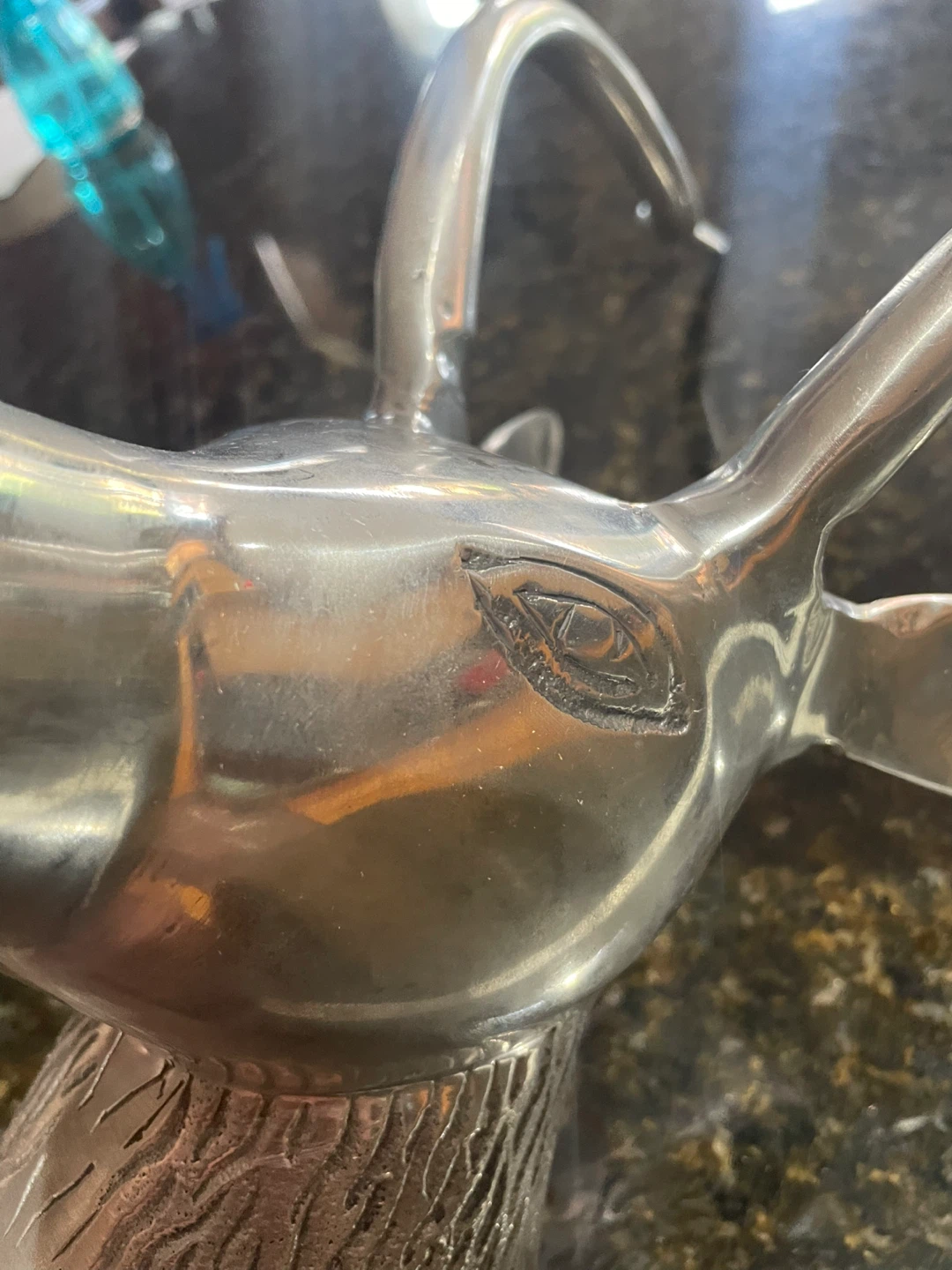 Silver Metal Deer Head Wall Mount - photo 3