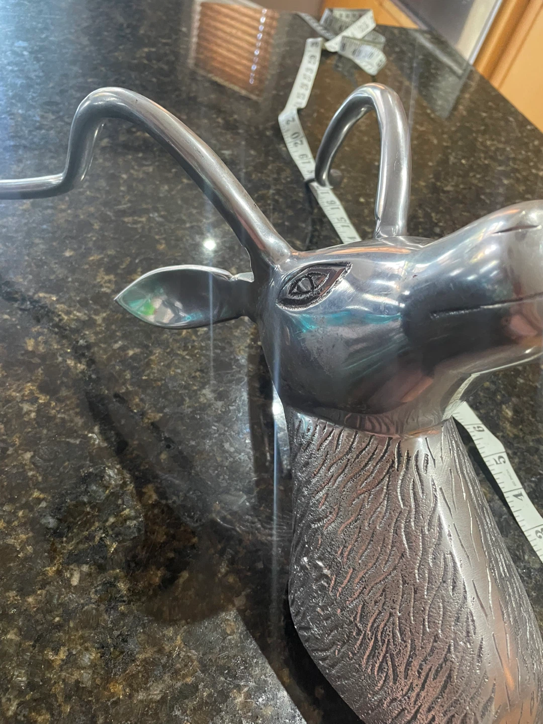 Silver Metal Deer Head Wall Mount - photo 2