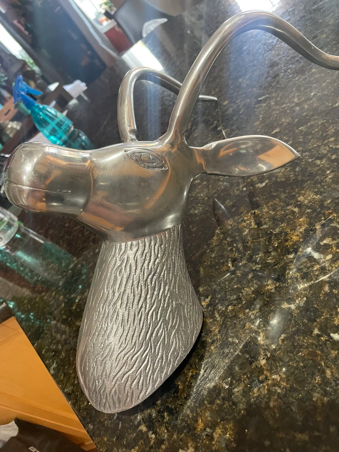 Silver Metal Deer Head Wall Mount - photo 5