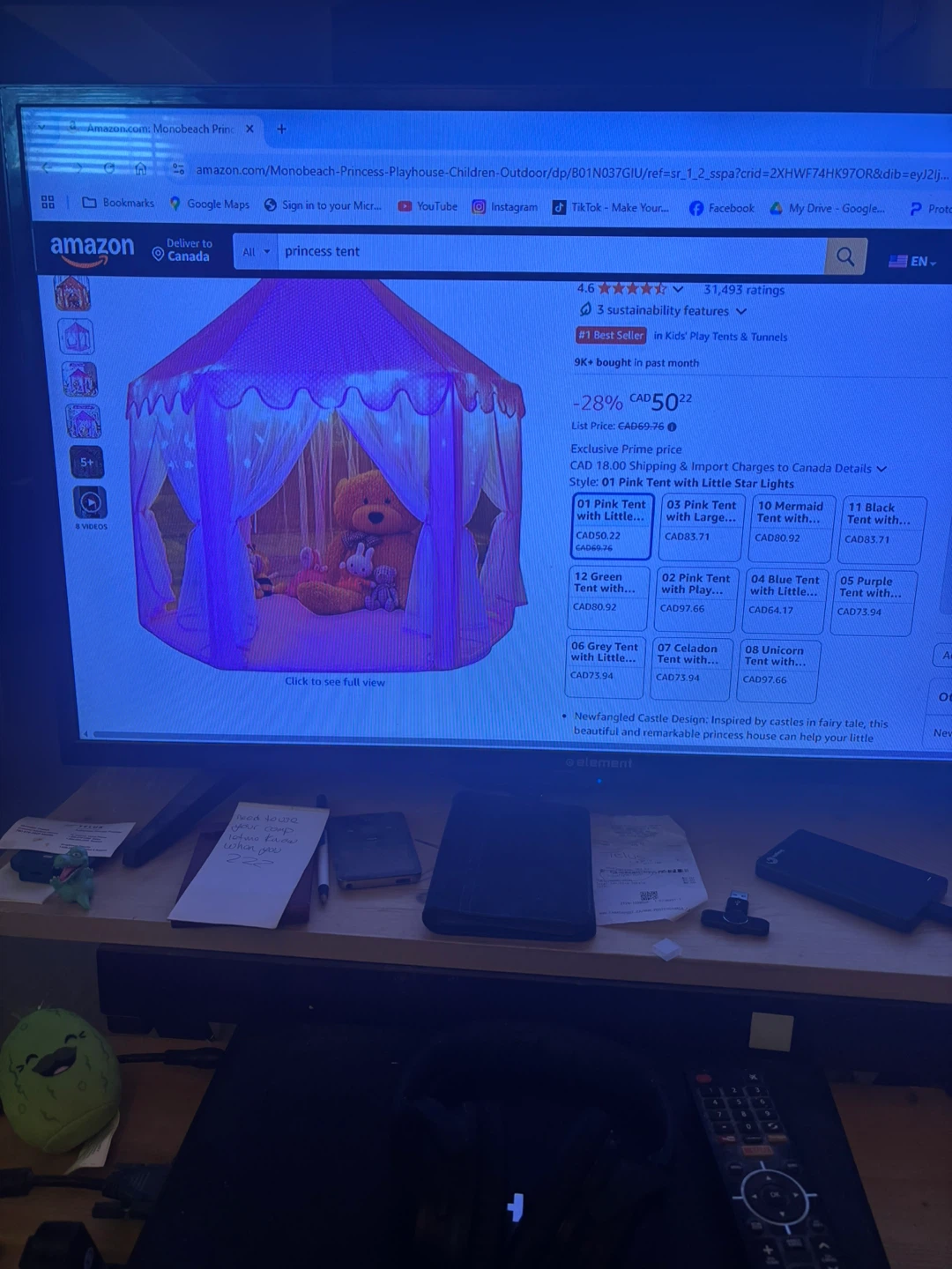 Princess Castle Play Tent - Pink - photo 2