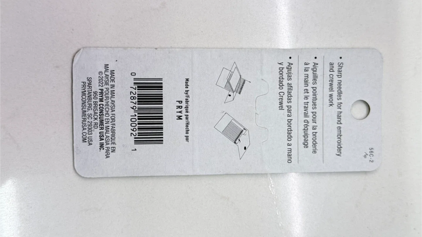 Dritz Crewel Embroidery Needles 12-Piece image indicator(2)