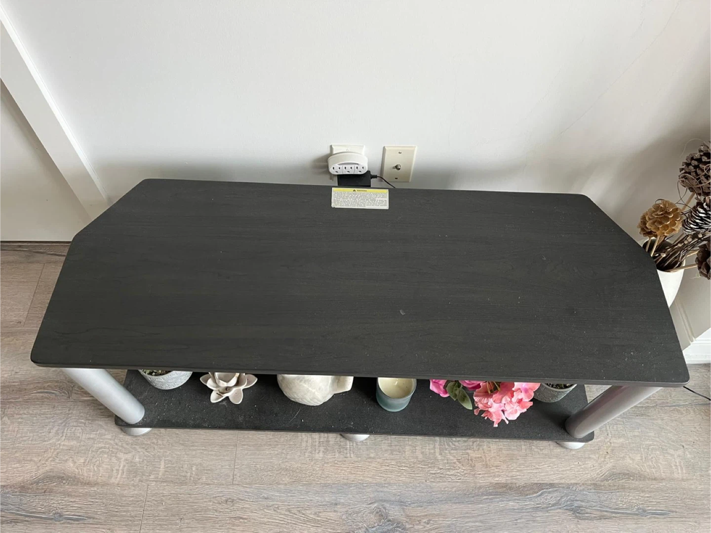 Black TV Stand with Shelves - photo 2