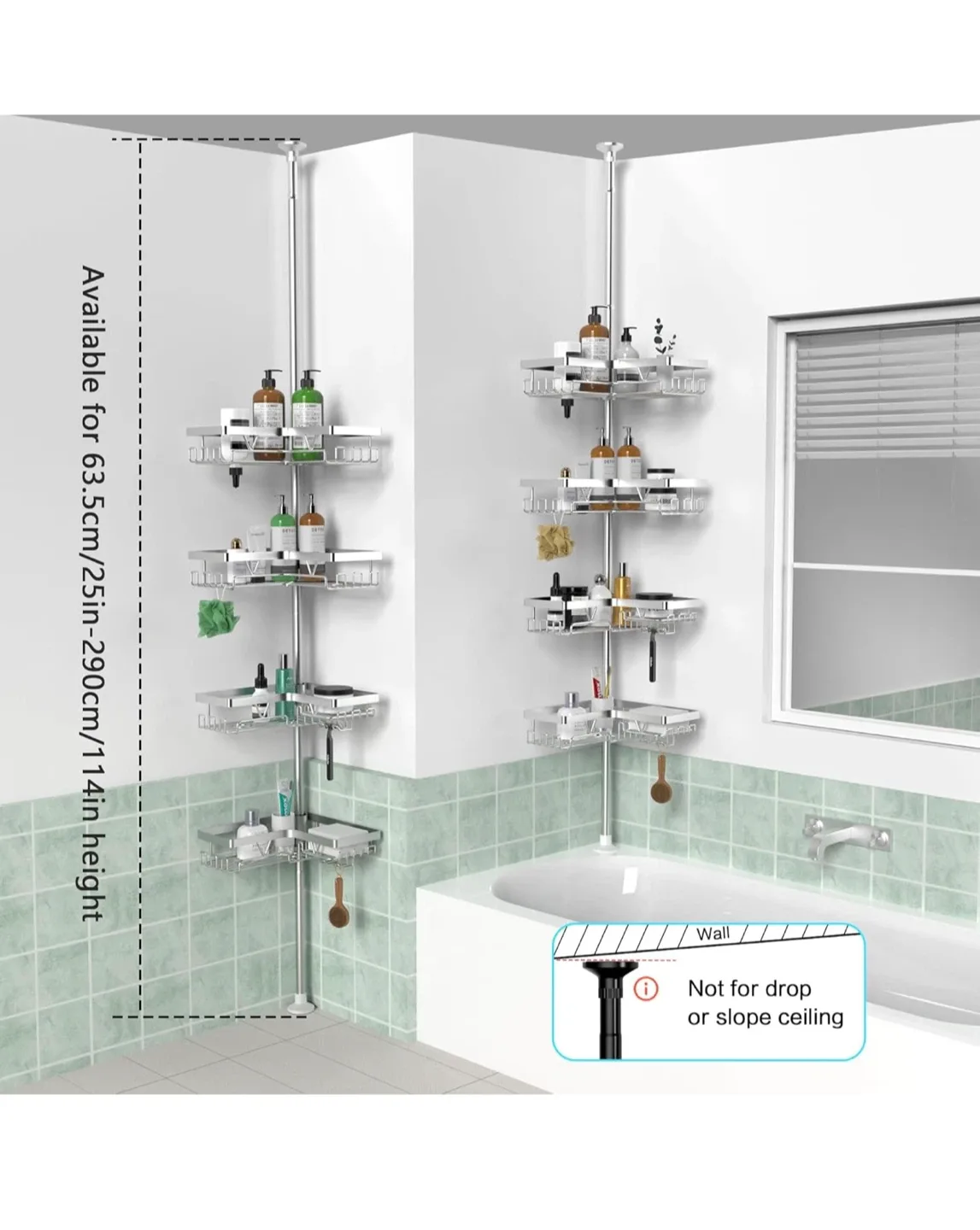 KEGII Corner Shower Caddy - Silver image indicator(6)