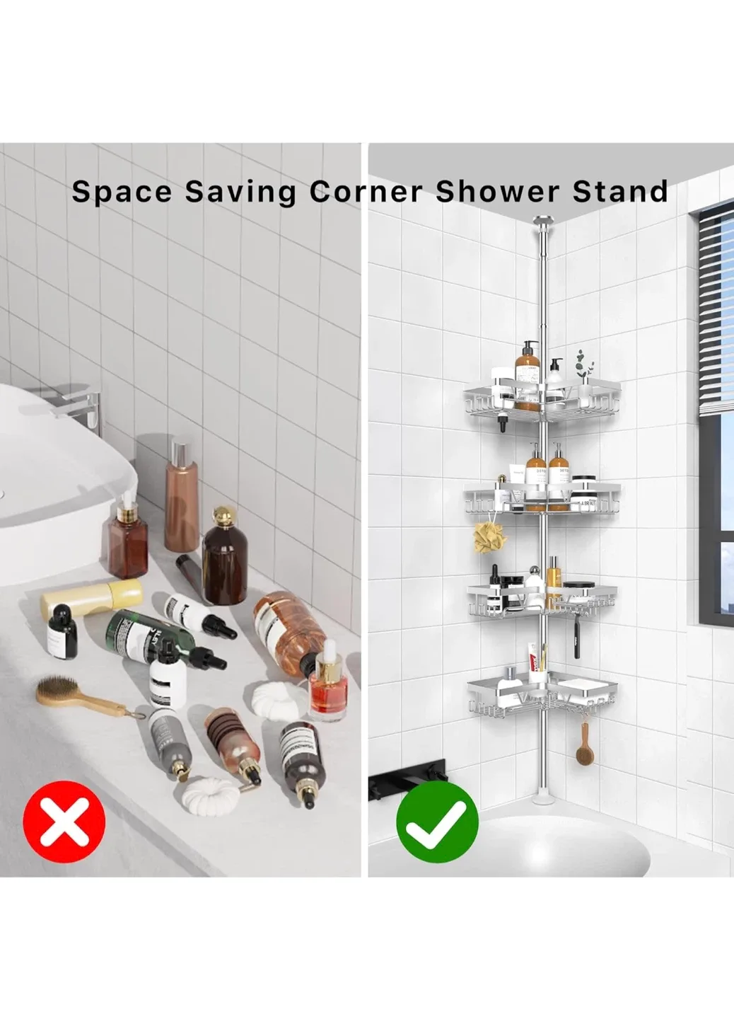 KEGII Corner Shower Caddy - Silver image indicator(7)