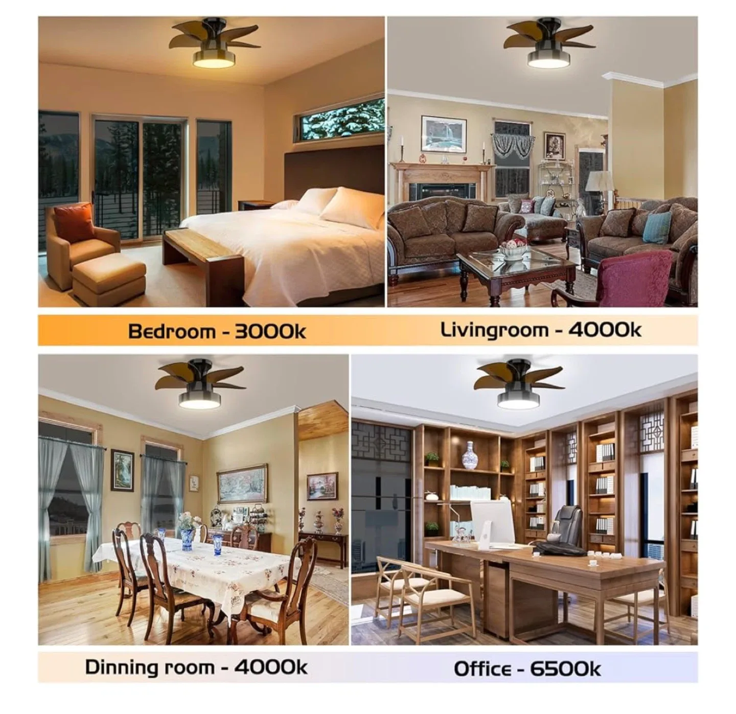 Tomourd 24 inch Ceiling Fan with Light image indicator(8)