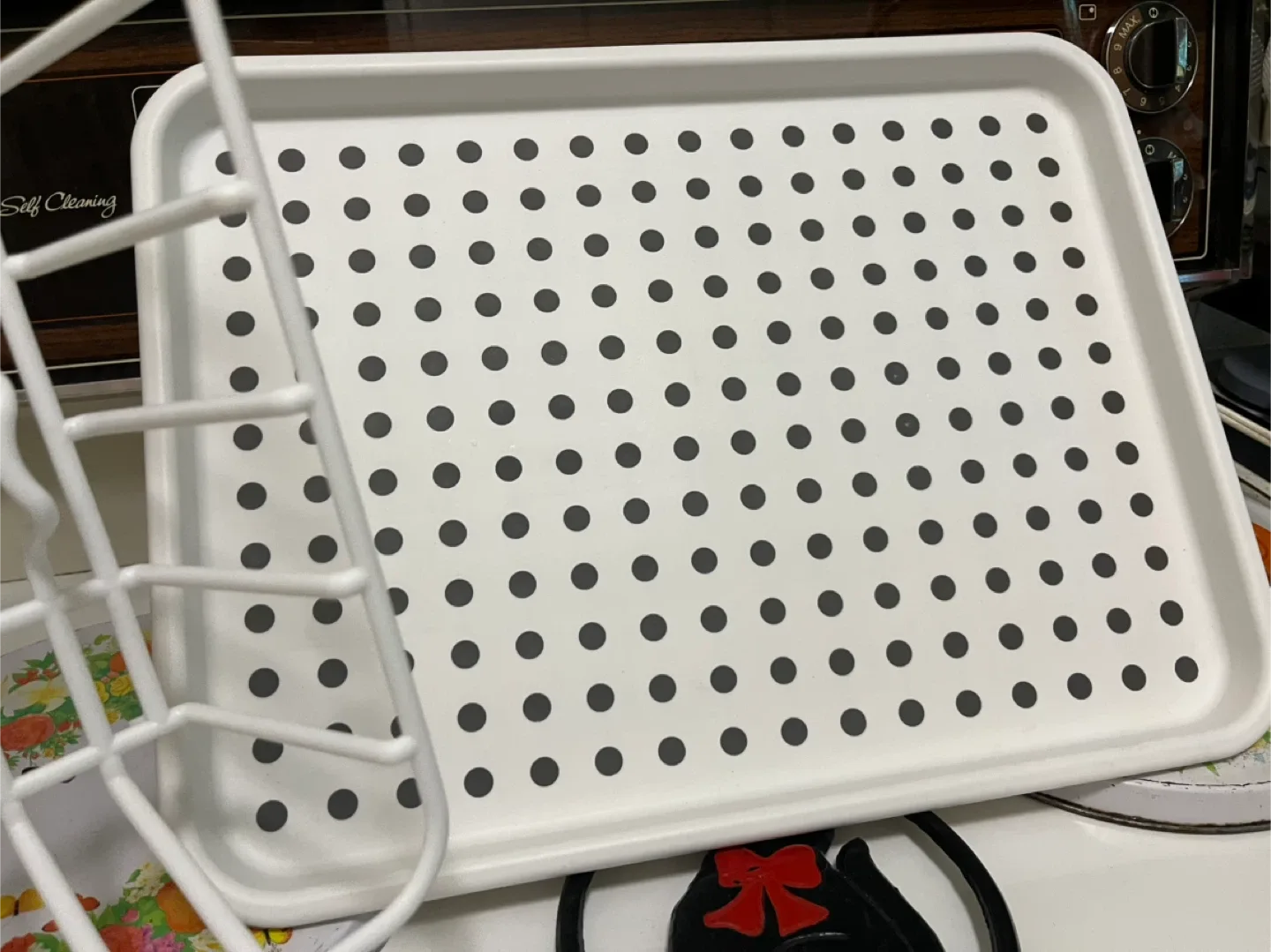 🧡 White Dish Rack With Non Slip Tray image indicator(2)