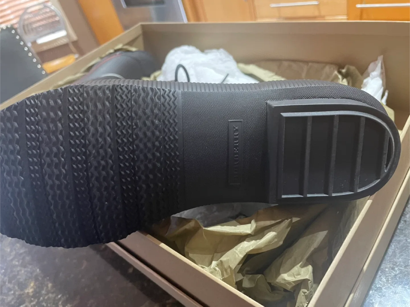 Burberry Plaid Rain Boots, Size 8 image indicator(5)