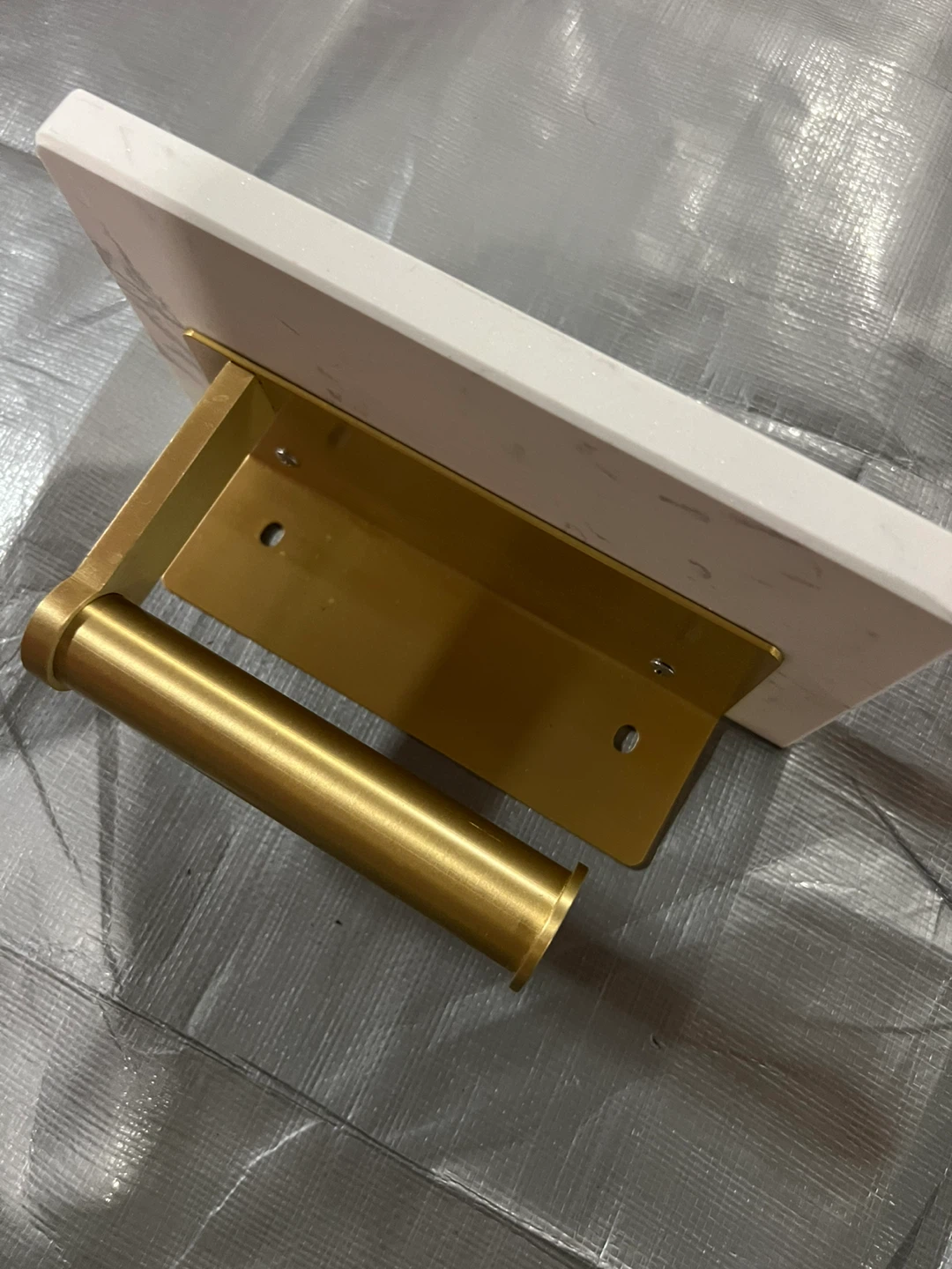 Marble & Gold Toilet Paper Holder - Stylish!