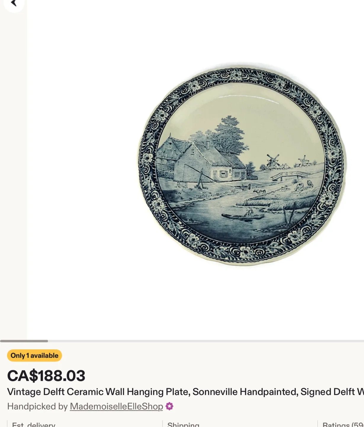 Vintage Royal Boch Delft Wall Plate image indicator(7)