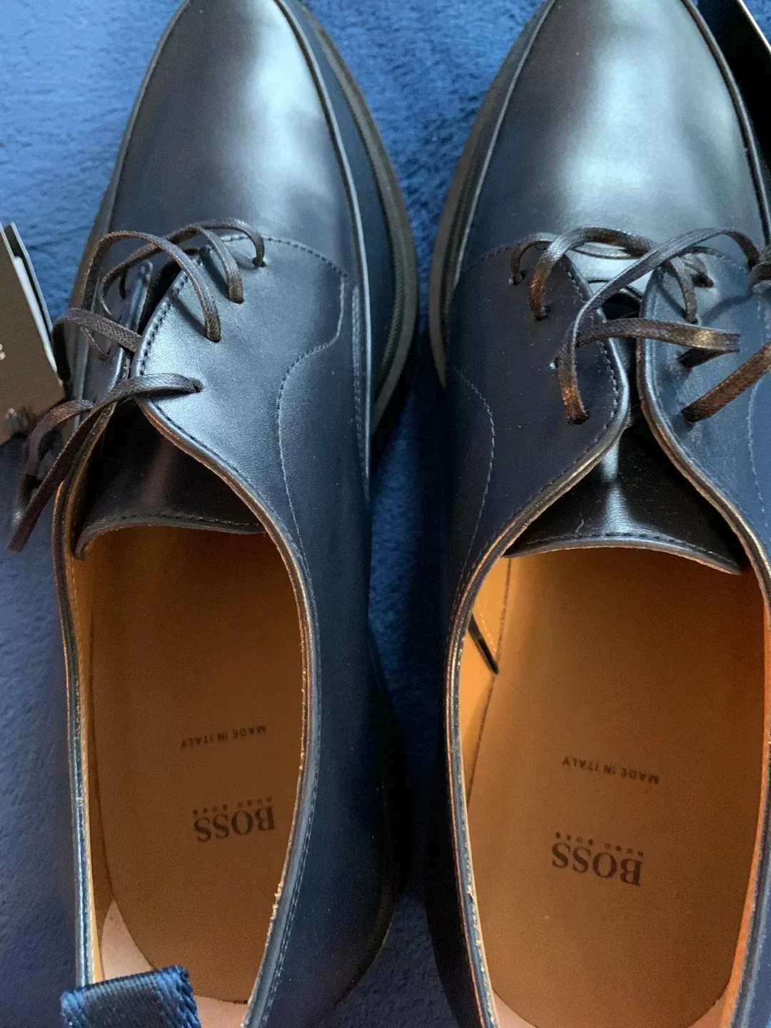 Hugo Boss Blue Leather Dress Shoes - New with Tags image indicator(6)