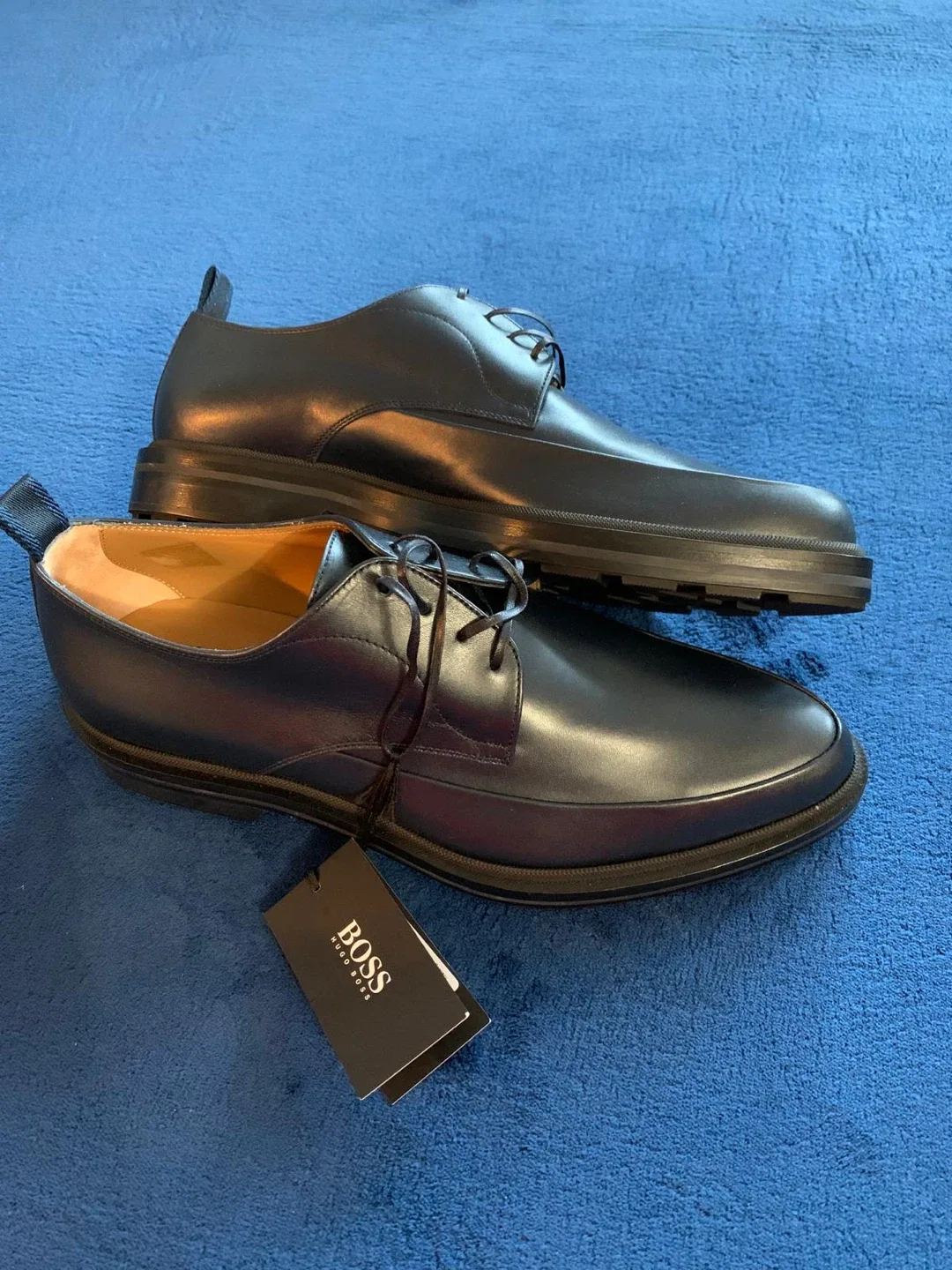 Hugo Boss Blue Leather Dress Shoes - New with Tags image indicator(4)