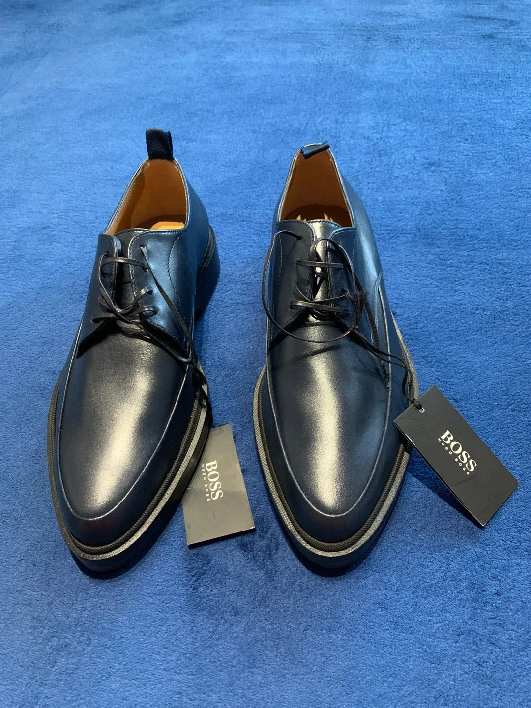 Hugo Boss Blue Leather Dress Shoes - New with Tags image indicator(2)