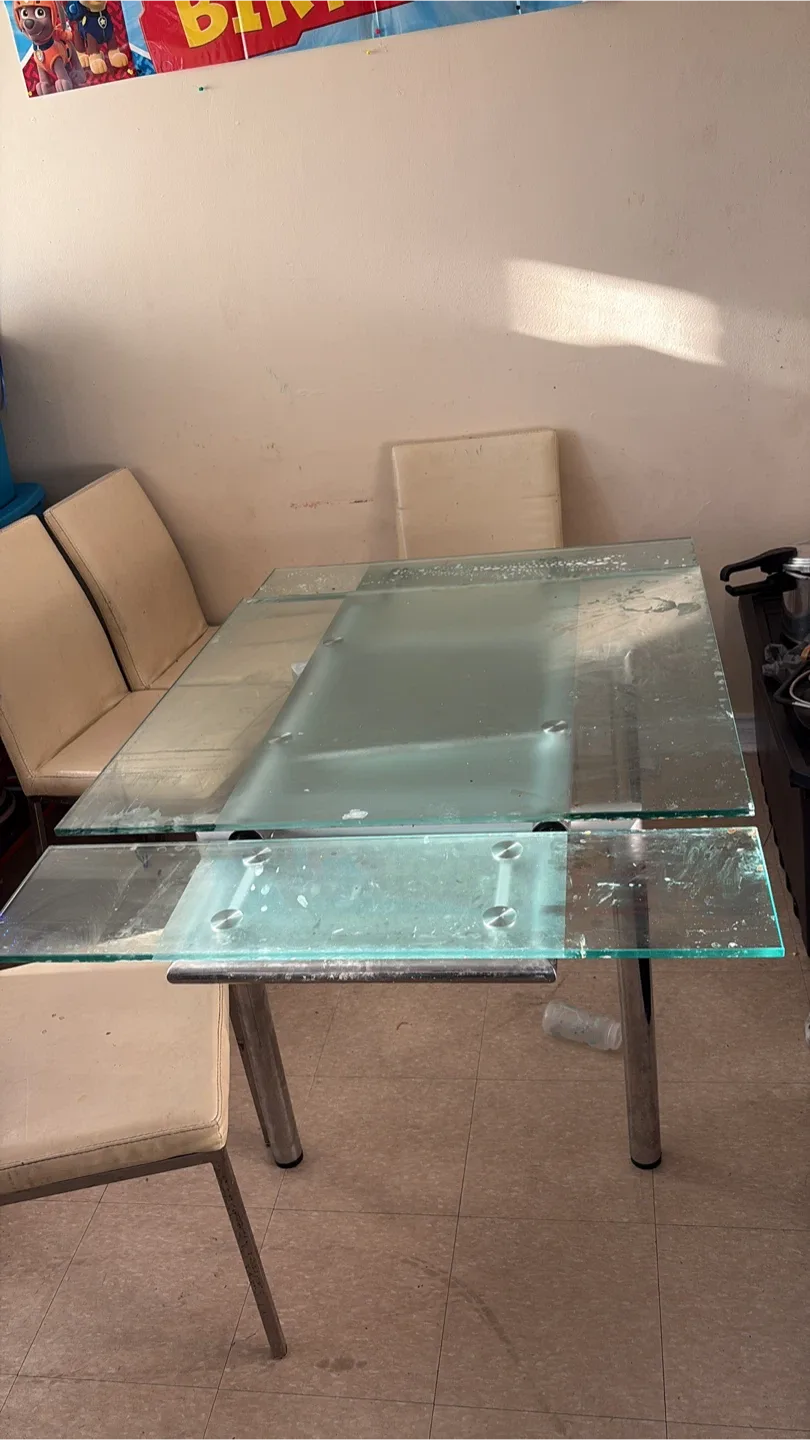 Glass Top Dining Table with 4 Chairs image indicator(2)