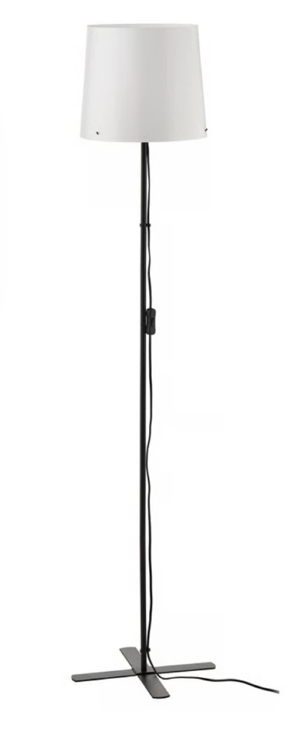 IKEA NYMÅNE Floor Lamp - White Shade, Black Stand