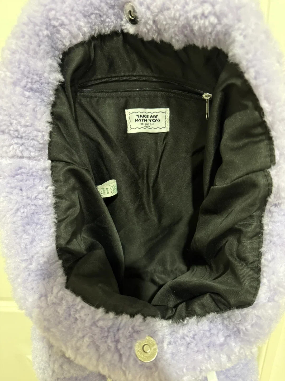 Skinnydip London Ella Lilac Borg Tote Bag with Tag image indicator(3)