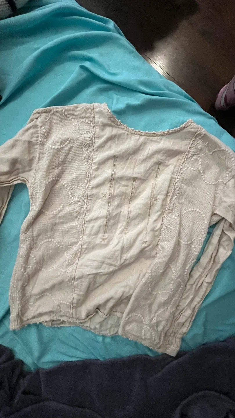 Cream Long Sleeve Blouse image indicator(2)