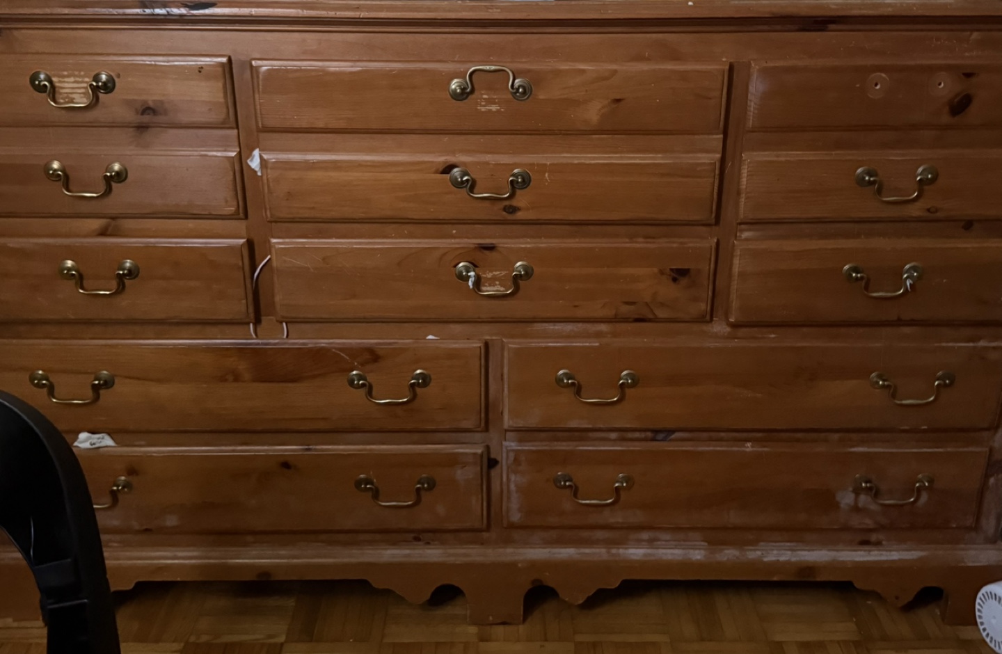Wooden Dresser with Brass Handles