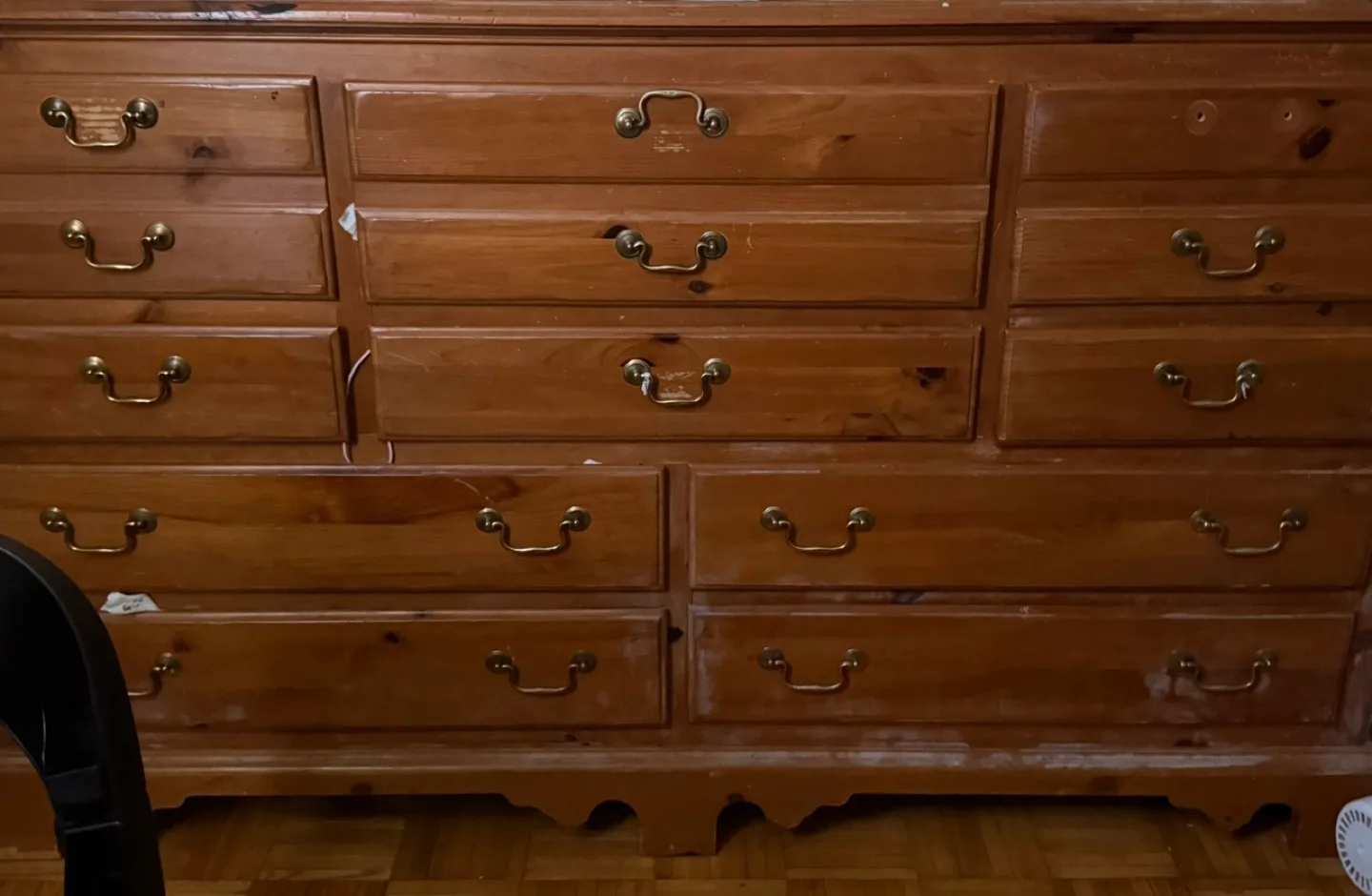 Wooden Dresser with Brass Handles thumbnail