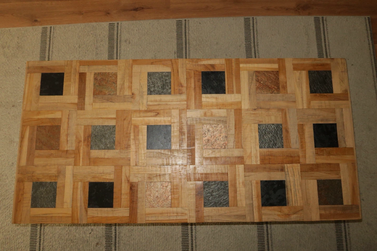 Unique Wooden Coffee Table with Stone Inlay - photo 3