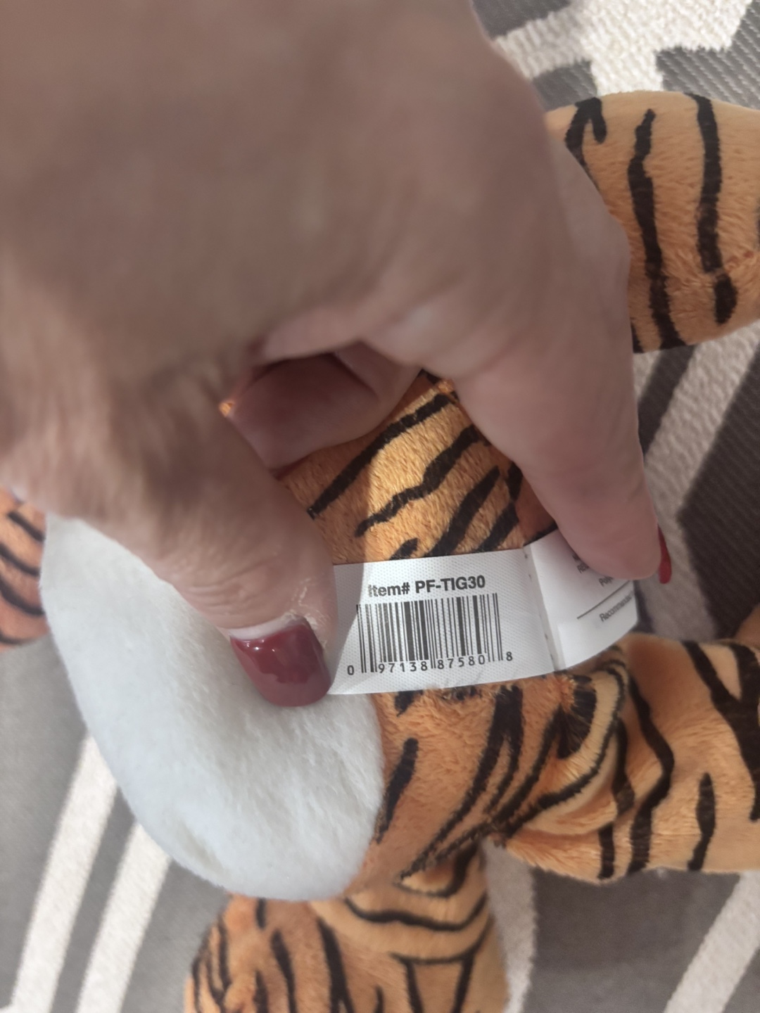 Adorable plush tiger toy with bright blue eyes - photo 3