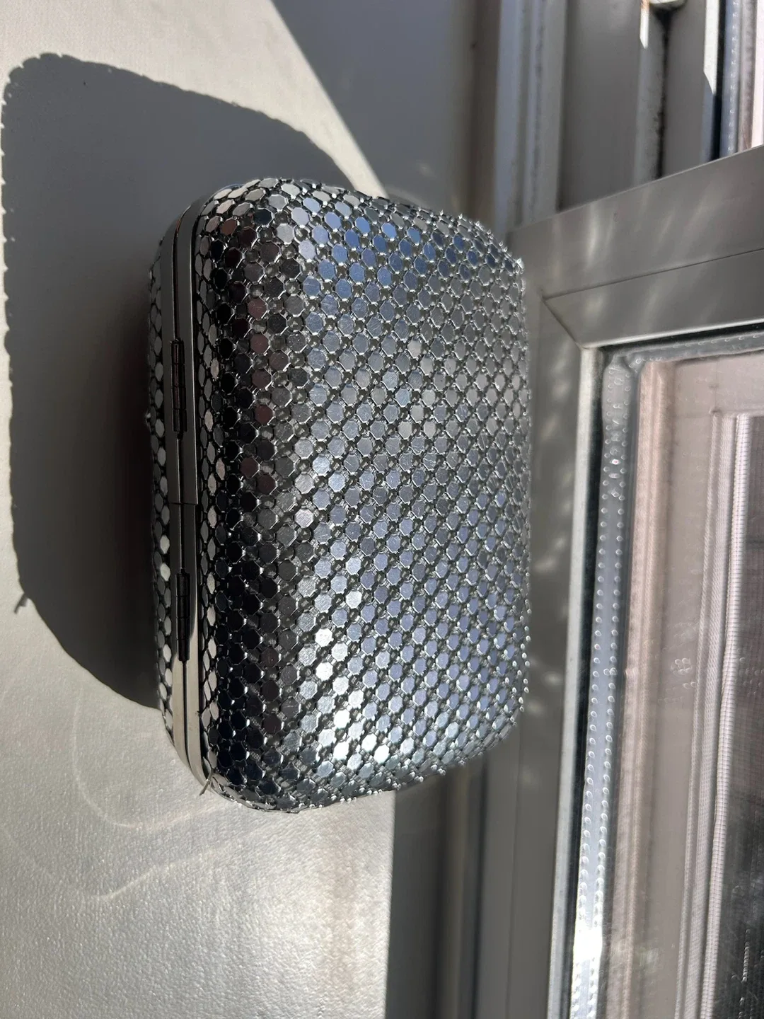 Silver Evening Clutch with Chain Strap image indicator(2)