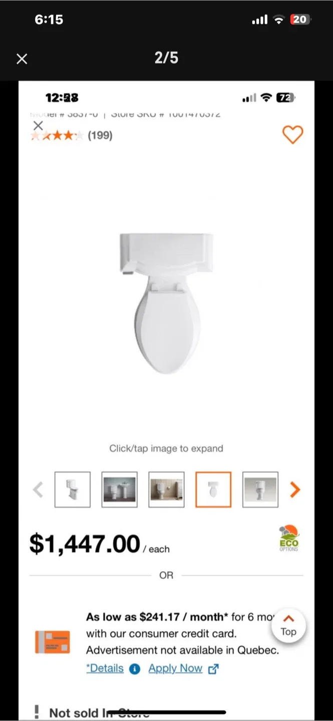KOHLER Comfort Height 2-Piece Elongated 4.8 LPF Toilet image indicator(5)