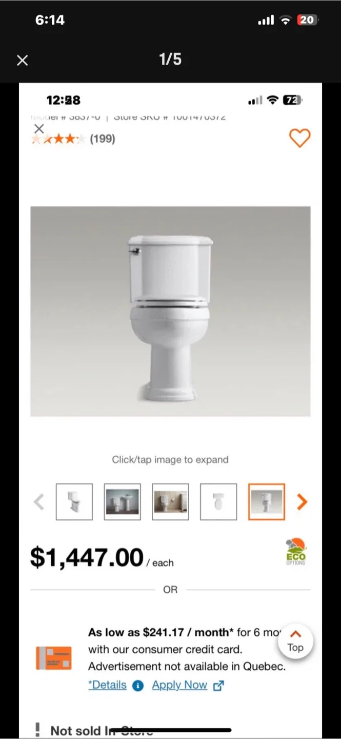 KOHLER Comfort Height 2-Piece Elongated 4.8 LPF Toilet image indicator(6)