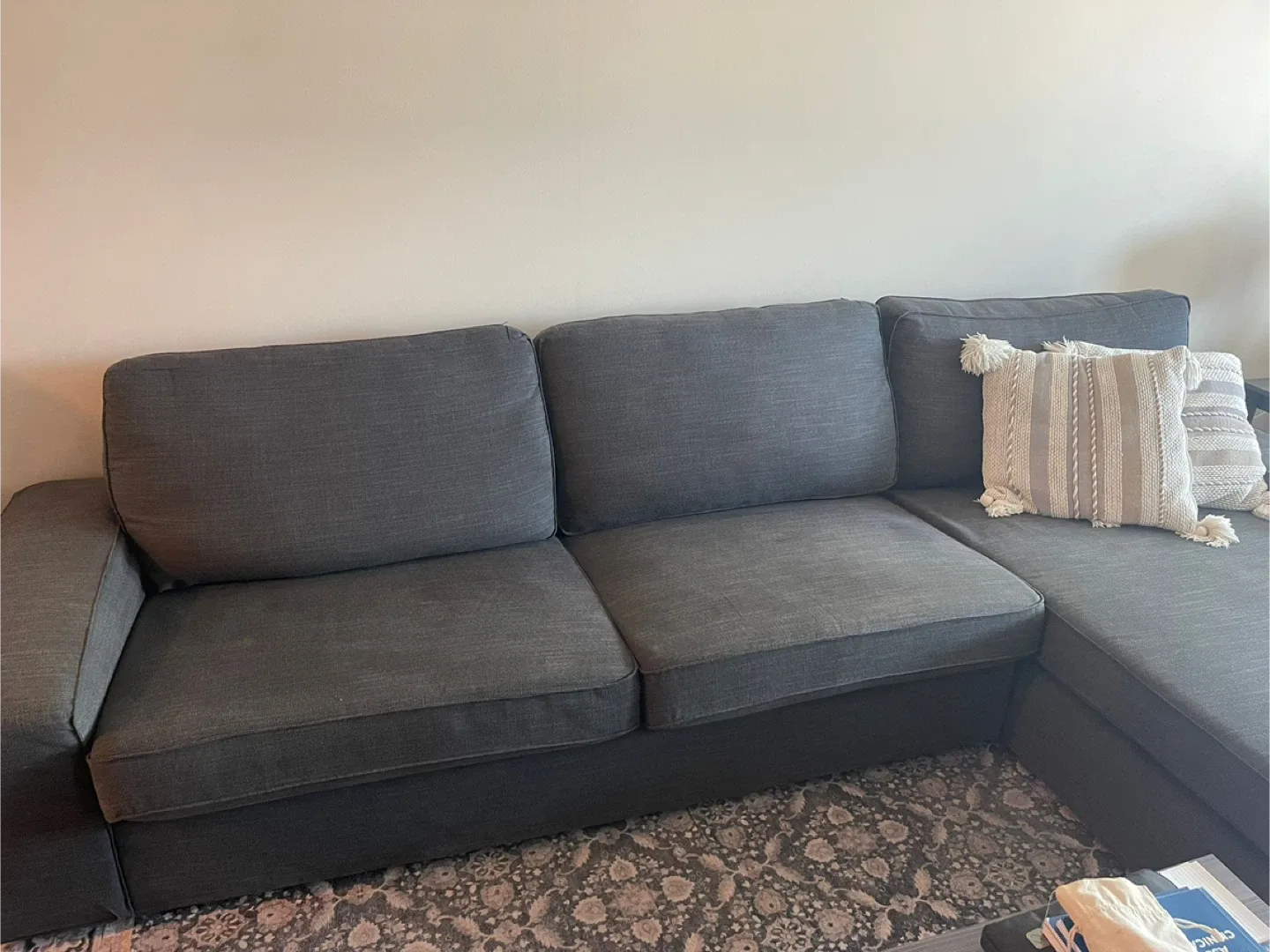 IKEA Kivik Charcoal Sectional Sofa with Chaise image indicator(4)