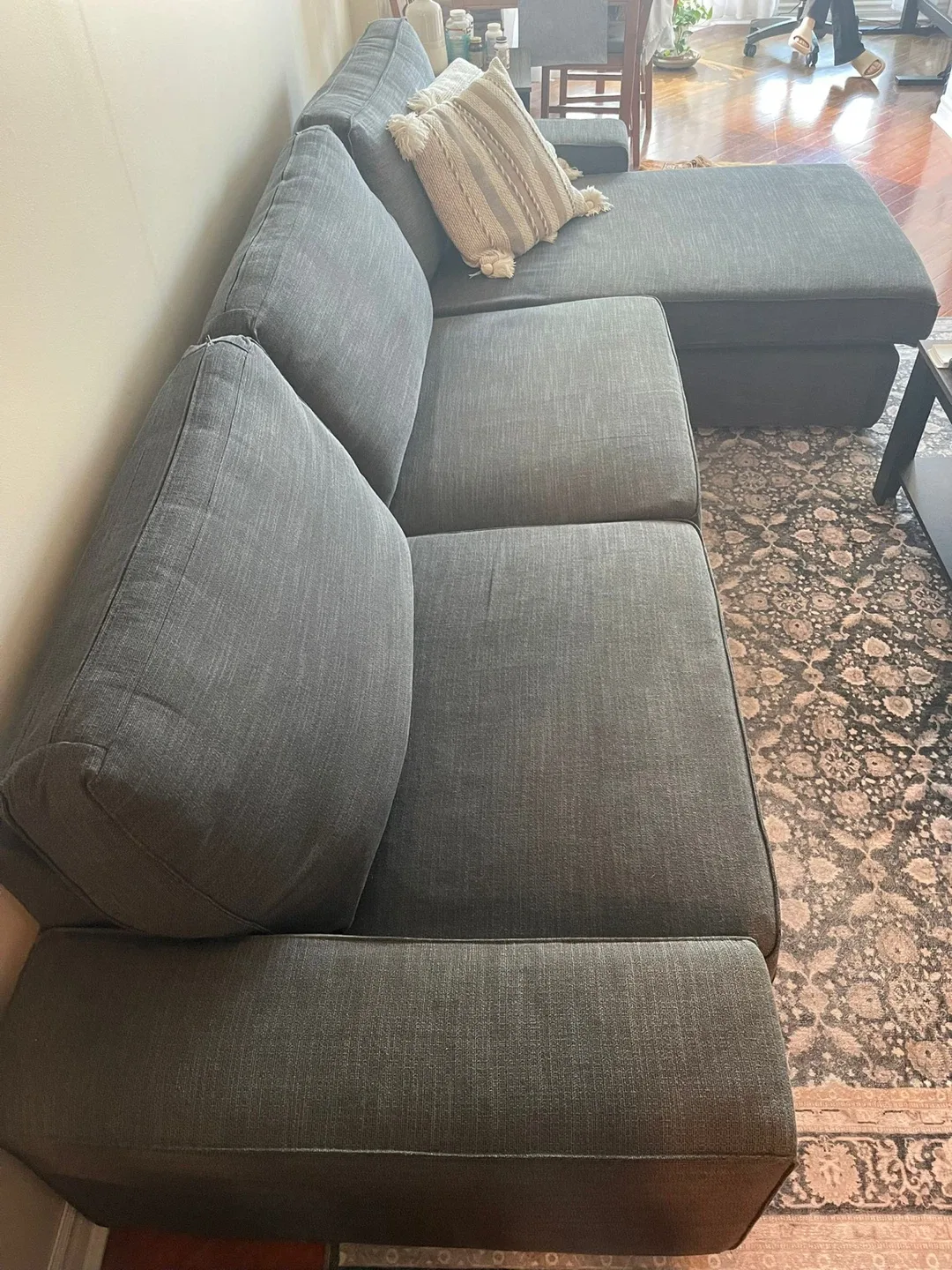 IKEA Kivik Charcoal Sectional Sofa with Chaise image indicator(3)