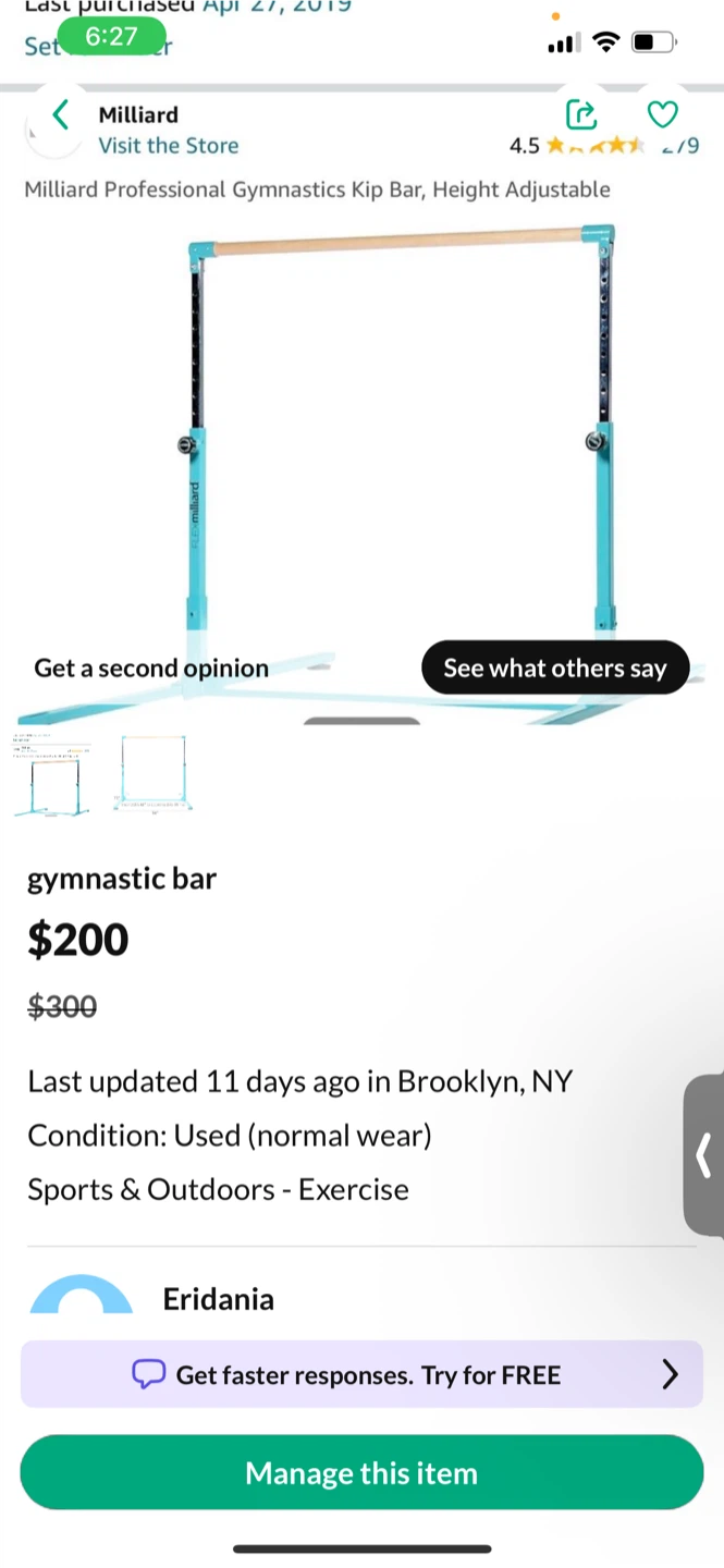 Milliard Professional Gymnastics Kip Bar - photo 2