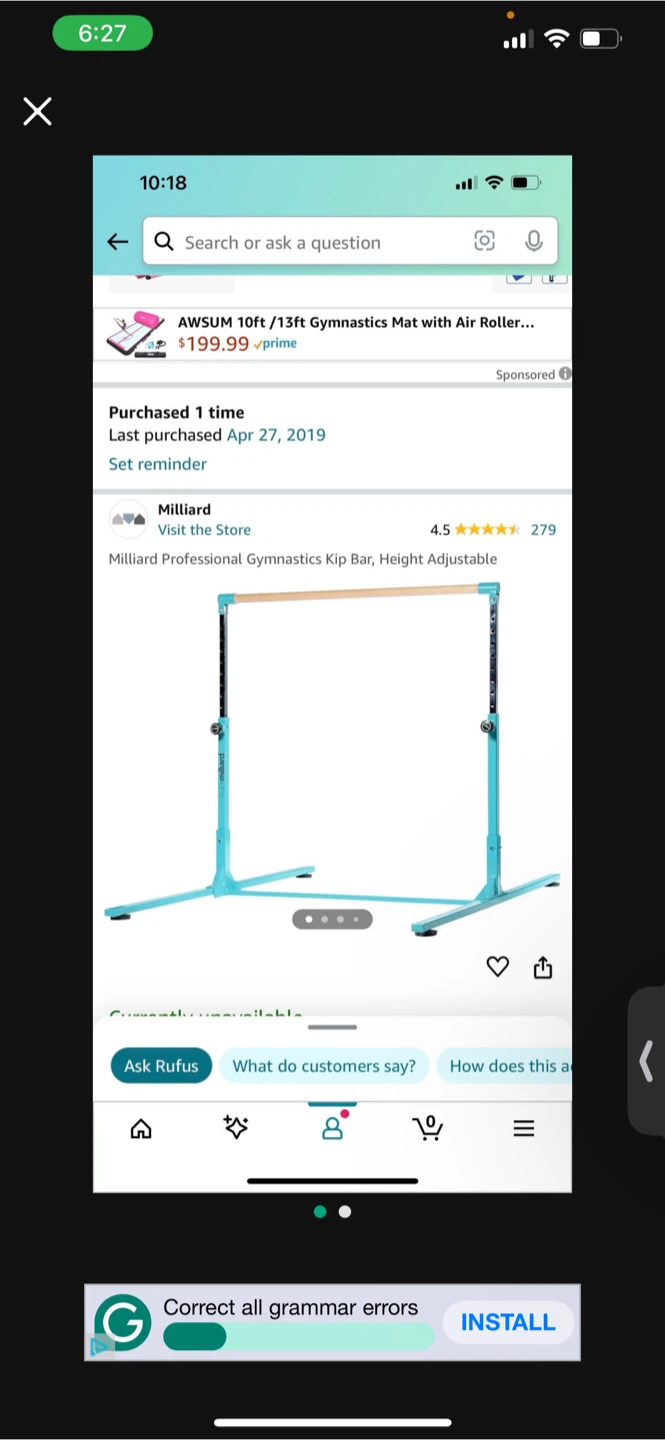 Milliard Professional Gymnastics Kip Bar