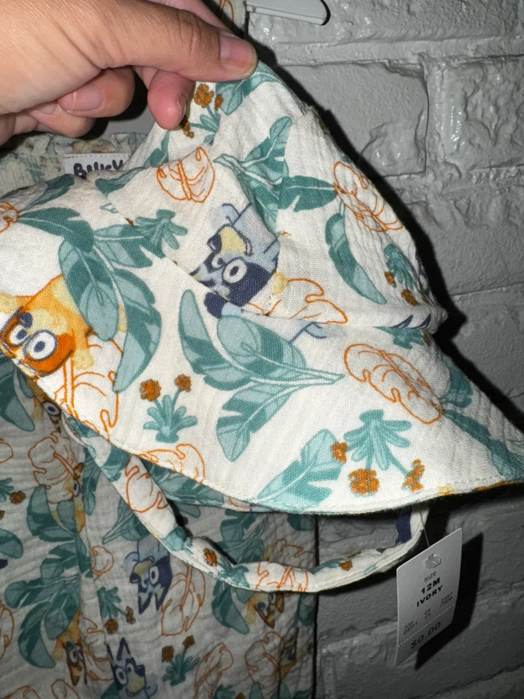 Bluey Romper & Hat Set - 12M Ivory image indicator(2)