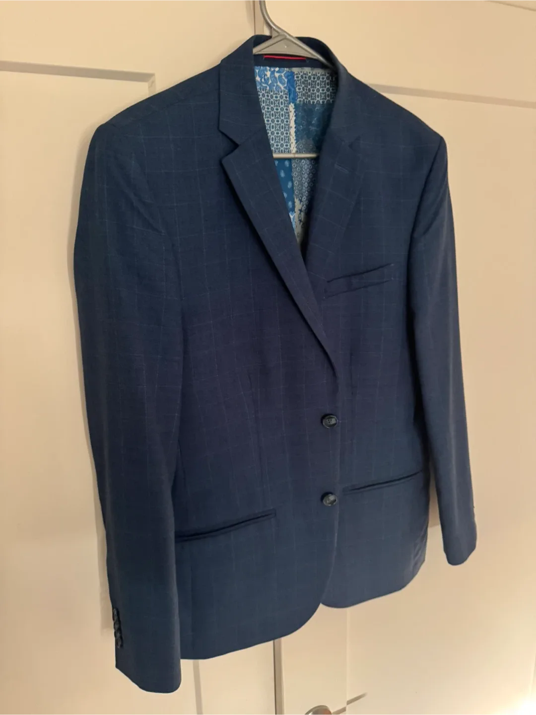 Men Blue Plaid Blazer image indicator(2)