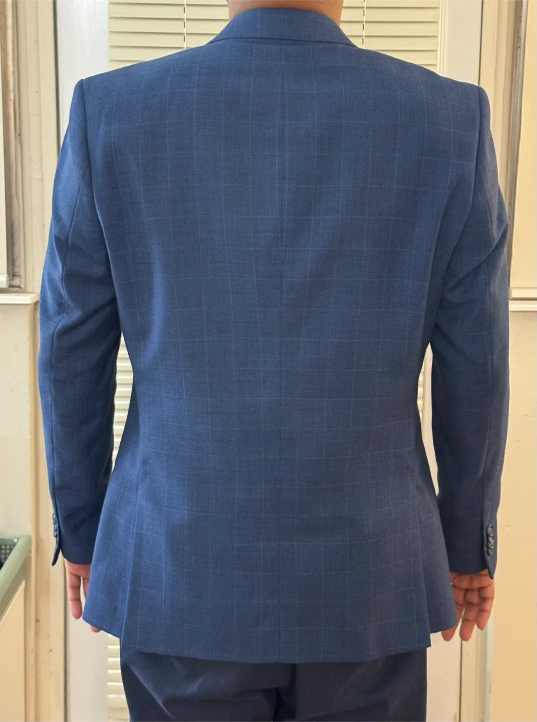 Men Blue Plaid Blazer image indicator(5)