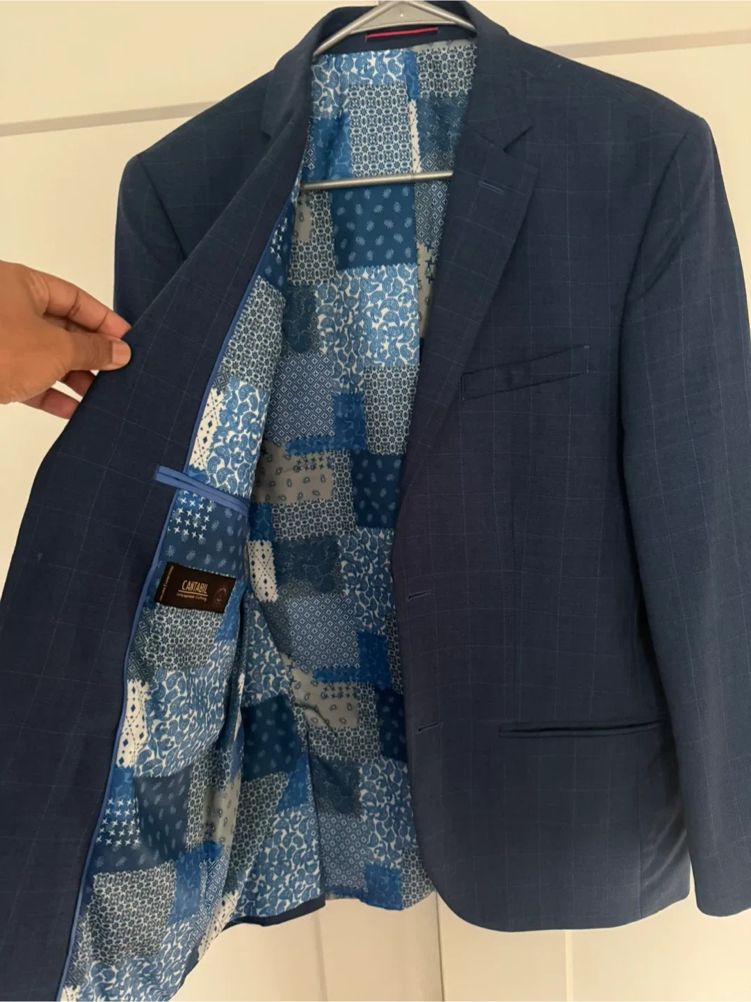 Men Blue Plaid Blazer image indicator(3)