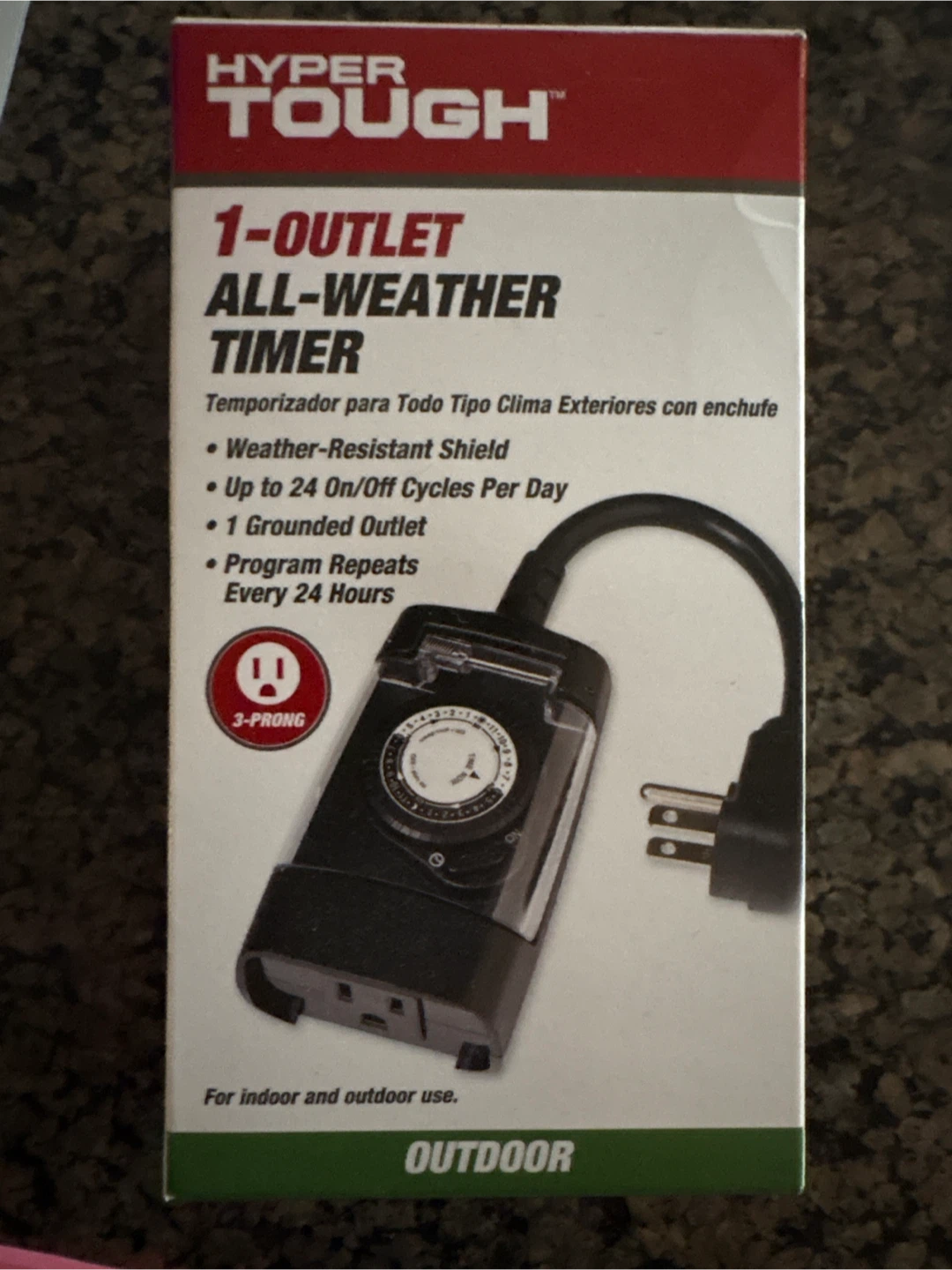 Hyper Tough 1-Outlet All-Weather Timer - New