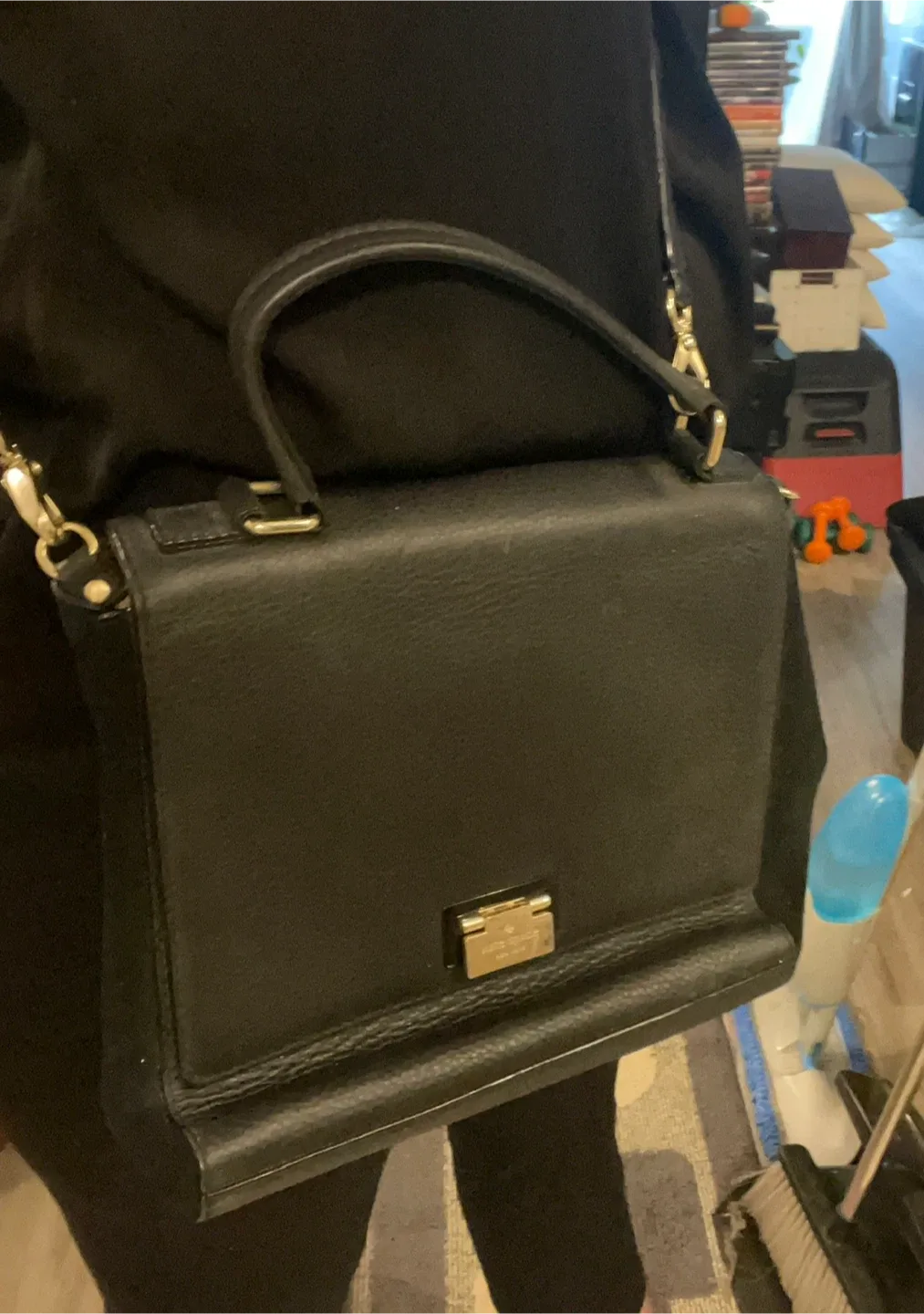 Kate Spade-Pebble leather and suede crossbody handbag thumbnail