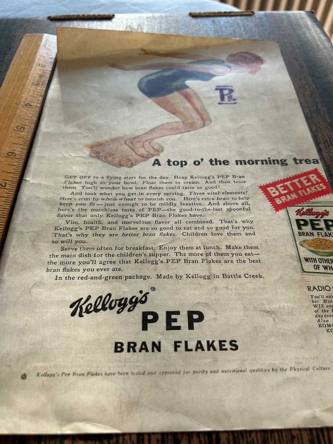 1930 antique ad no more fat on me weight Kellogg's  cereal image indicator(5)