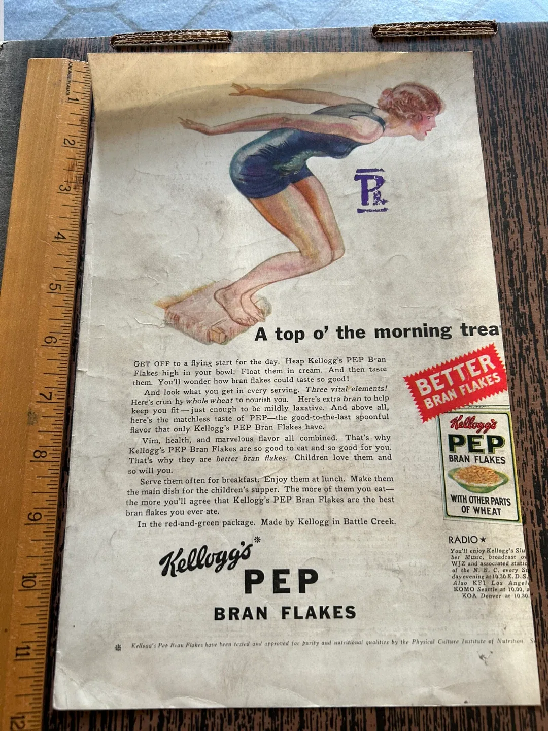1930 antique ad no more fat on me weight Kellogg's  cereal image indicator(2)