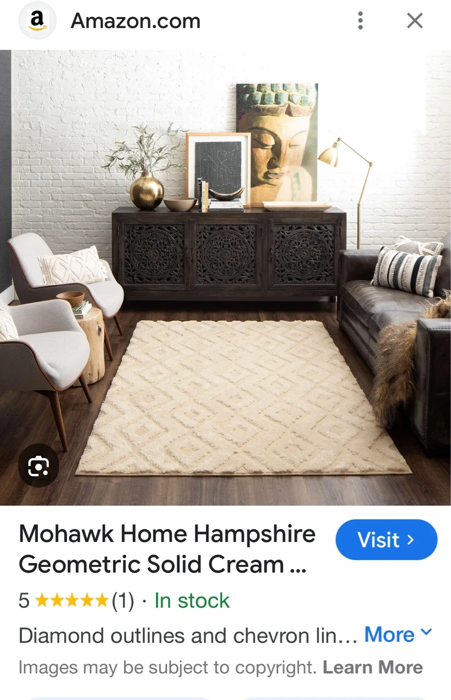 Mohawk Home Bohemian Hampshire Cream Area Rug 8' x 10' image indicator(2)